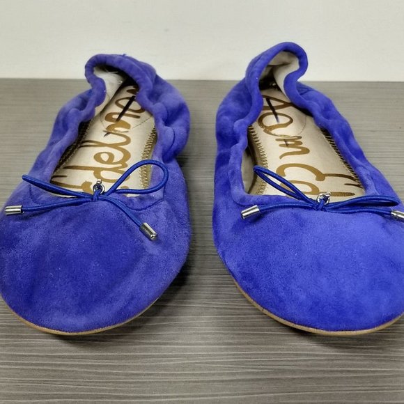 Sam Edelman Felicia Flat, Blue Suede, Womens Size 6 M - Picture 2 of 7